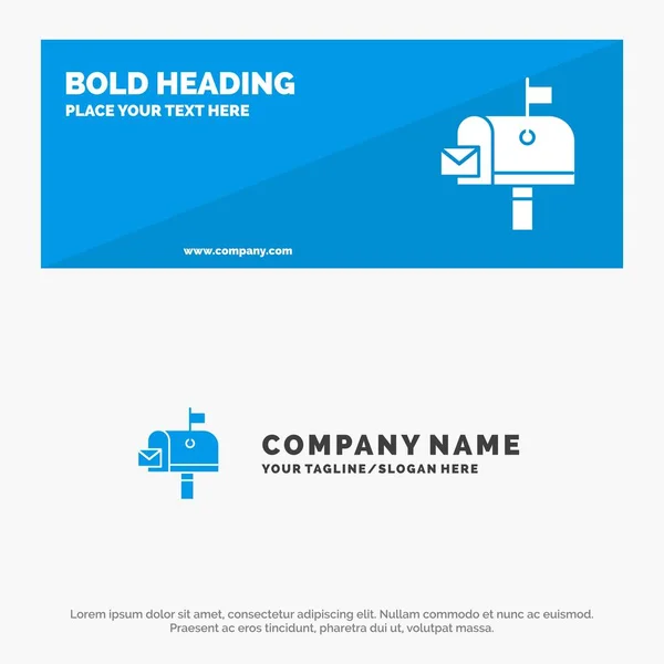 Post, Post, Briefkasten, Post solide Symbol Website Banner und b — Stockvektor