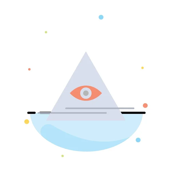 Oog, Illuminati, piramide, driehoek abstracte platte kleur pictogram Temp — Stockvector