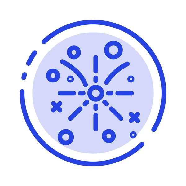 Firework, Fire, Easter, Holiday Blue Dotted Line Icon — стоковый вектор