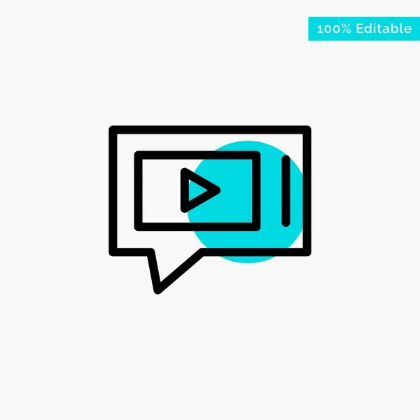 Chat, Live, Vidéo, Service turquoise point culminant Vect — Image vectorielle