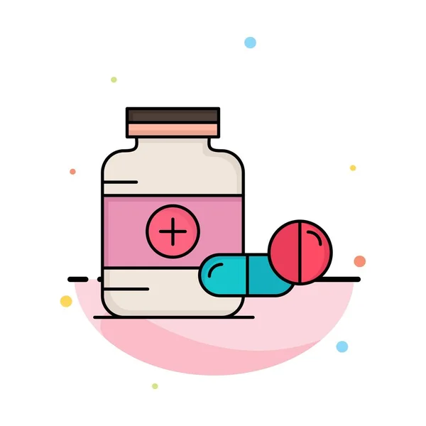 Medicine, Pill, capsule, drugs, tablet Flat Color Icon Vector — Stock Vector