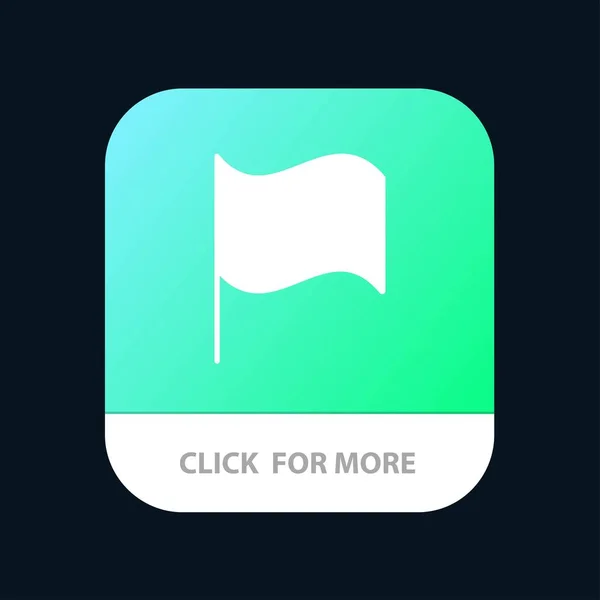 Alapvető, zászló, UI mozgatható app gomb. Android és iOS Glyph Version — Stock Vector