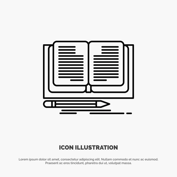 Writing, Novel, Book, Story Line Icon Vector — Stock Vector