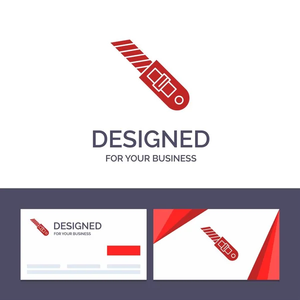Creative Business Card and Logo template Knife, Tool, Repair, Cu — Stock Vector
