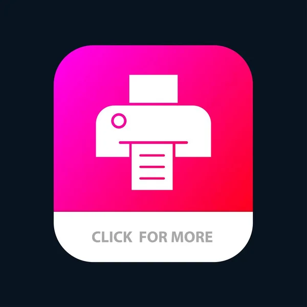 Кнопка "Печать, печать, печать мобильного приложения". Android и IOS Glyp — стоковый вектор