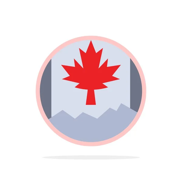 Canada, blad, vlag abstract Circle achtergrond platte kleur icoon — Stockvector