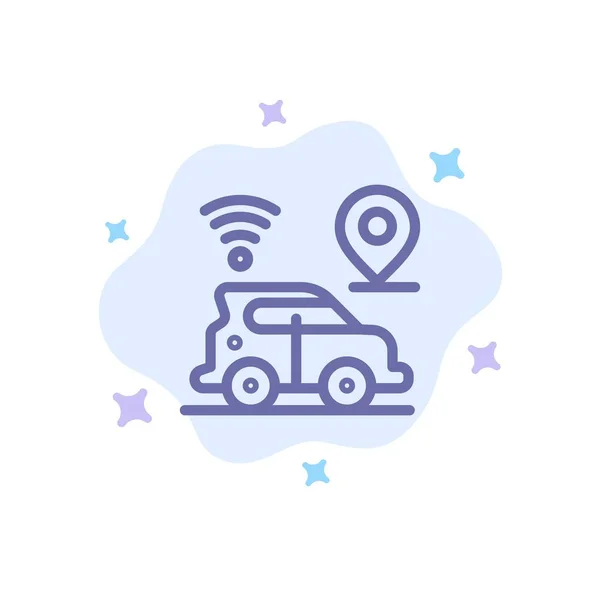 Αυτοκίνητο, τοποθεσία, Χάρτης, τεχνολογία μπλε εικονίδιο στο αφηρημένο cloud backg — Διανυσματικό Αρχείο
