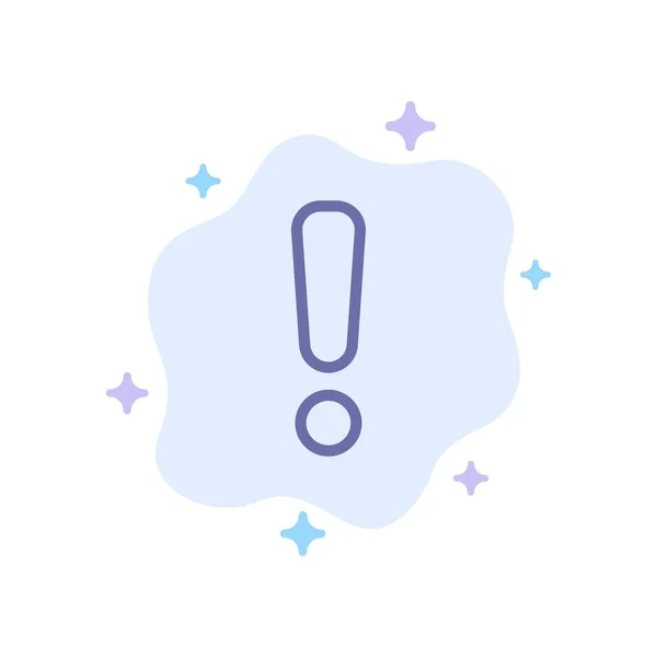 Alerta, Peligro, Advertencia, Firma Icono Azul en Backgro Nube Abstracto — Vector de stock