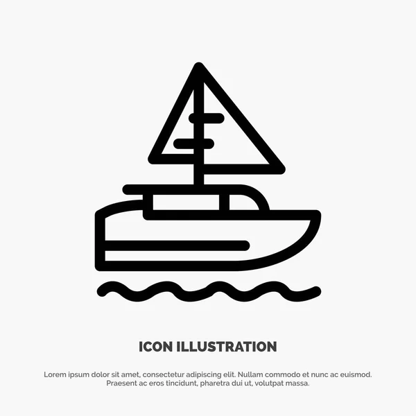 Boat, Ship, Indian, Country Line Icon Vector — Stock Vector
