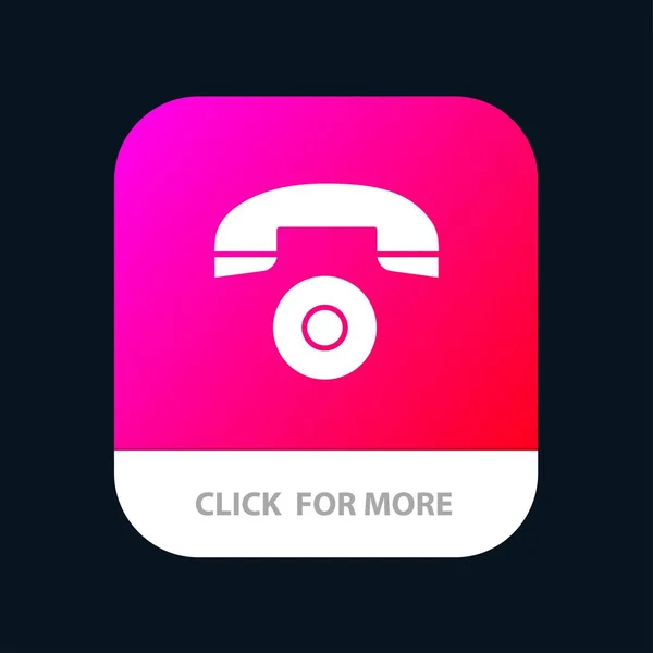 Telefone, Chamada, Telefone Mobile App Botão. Android e IOS Glyph — Vetor de Stock