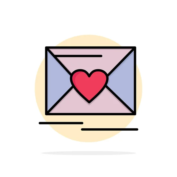 Post, Liebe, Herz, Hochzeit abstrakter Kreis Hintergrund flache Farbe — Stockvektor