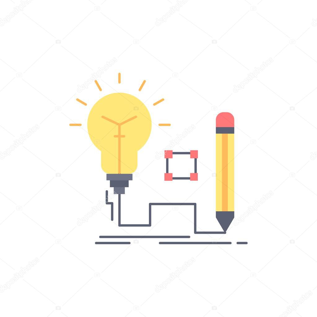 Idea, insight, key, lamp, lightbulb Flat Color Icon Vector