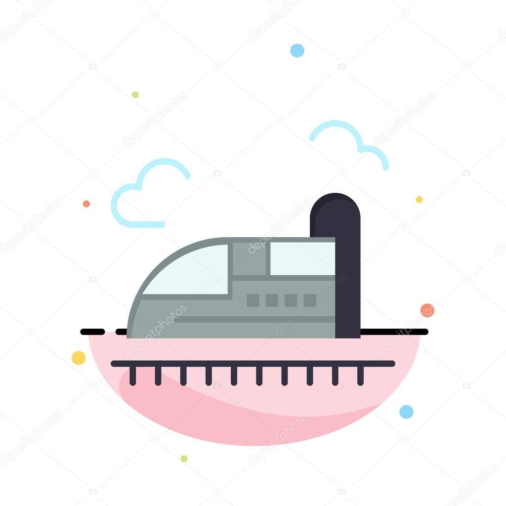 Bullet, Train, High, Speed Abstract Flat Color Icon Template