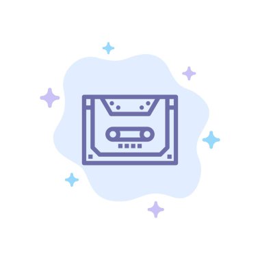 Analog, Ses, Kaset, Kompakt, Güverte Mavi Simge Soyut Clo üzerinde