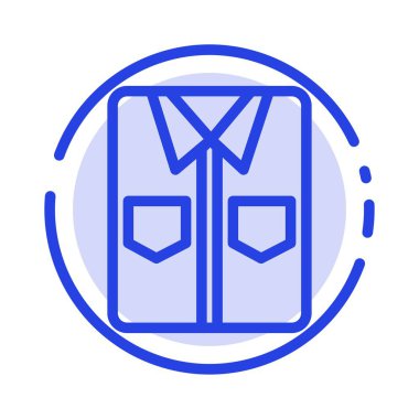 Giysi, Gömlek, Tshirt, Alışveriş Mavi Noktalı Çizgi Hattı Simgesi