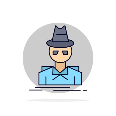 Dedektif, hacker, gizli, casus, hırsız Düz Renk Simge Vektör