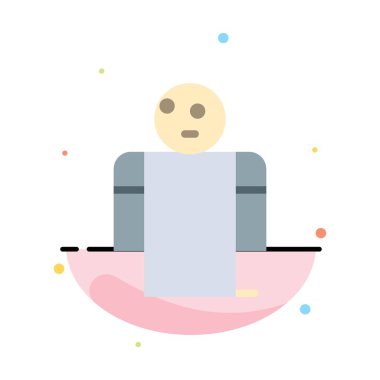 Kollar, Eller, Açık, Kişi Soyut Düz Renk Simgesi Şablonu