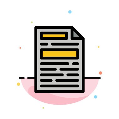 Dosya, Belge, Tasarım Soyut Düz Renk Simgesi Şablonu