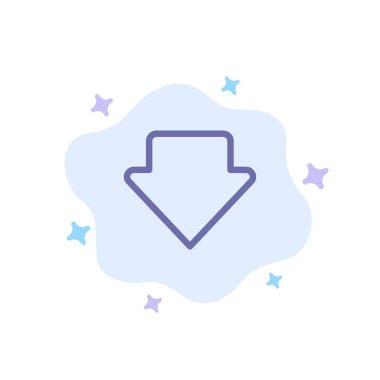 Ok, Aşağı, Soyut Bulut Arka Plan Mavi Simge İndir