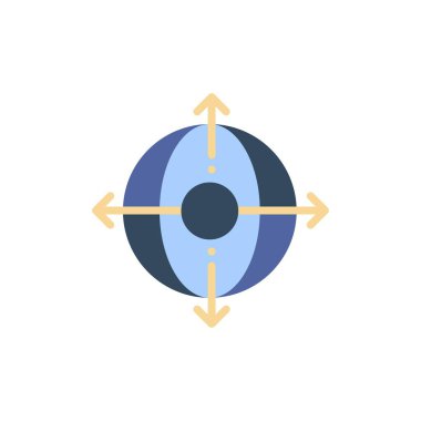 İş, Dağıtım, Yönetim, Ürün Düz Renk Simgesi. Vektör