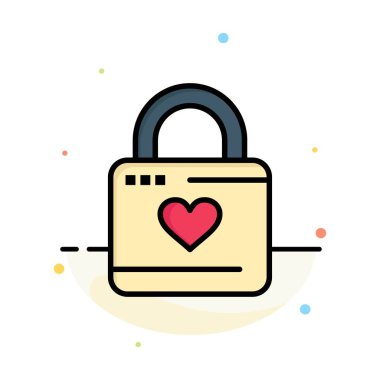 Kilit, Dolap, Kalp, Kalp Hacker, Kalp Kilidi Soyut Düz Colo