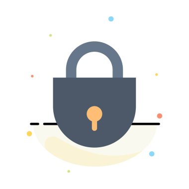 Internet, Kilit, Kilitli, Güvenlik Soyut Düz Renk Simge Templa