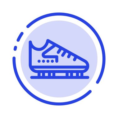 Boot, Buz, Paten, Paten, Paten Mavi Noktalı Çizgi Hattı Simgesi