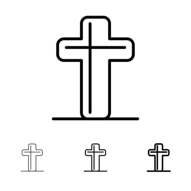 Kutlama, Hıristiyan, Haç, Paskalya Kalın ve ince siyah çizgi i