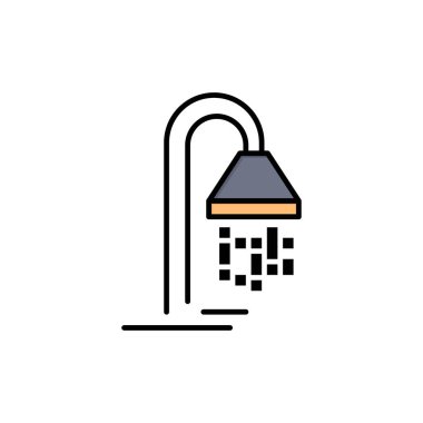 Banyo, Otel, Servis, Duş Düz Renk Simgesi. Vektör simgesi b