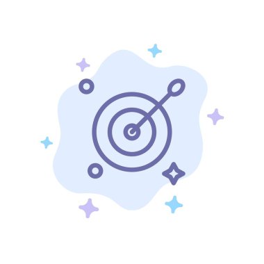 Soyut Bulut Arka Planında Hedef, Amaç, Ok Mavi Simgesi