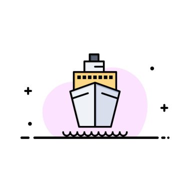 Tekne, Gemi, Nakliye, Gemi İş Logo Şablonu. Düz Renk