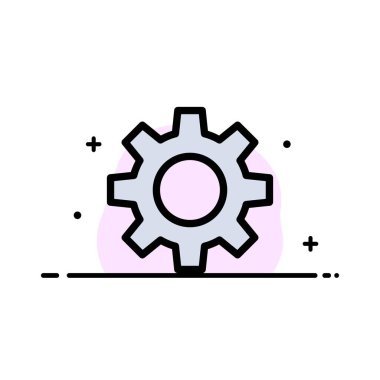 Romzicon, Ayar, Dişli İş Düz Hat Dolu Simge Vektör B