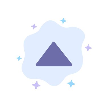 Ok, yukarı, çal, video soyut bulut arka planda mavi simge