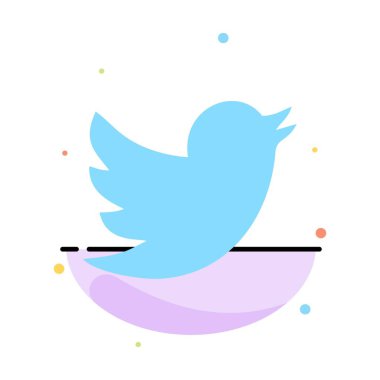 Ağ, Sosyal, Twitter Soyut Düz Renk Simgesi Şablonu