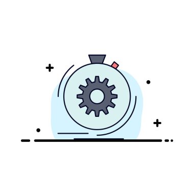 Eylem, hızlı, performans, süreç, hız düz renk simge vektör