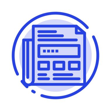 Gazete, Reklam, Kağıt, Başlık Mavi Noktalı Çizgi Simgesi