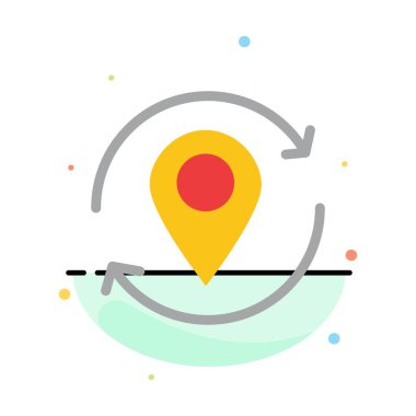 Ok, Konum, Harita, İşaretçi, Pin Soyut Düz Renk Simgesi Templ