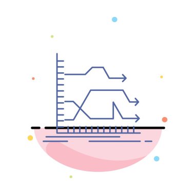 Oklar, ileri, grafik, Pazar, tahmin düz renk Icon vecto