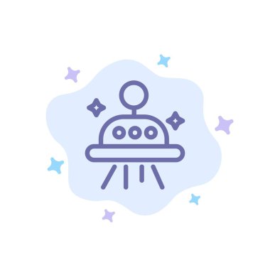 Astronomi, Uzay, Soyut Bulut Arka Plan Ufo Mavi Simge