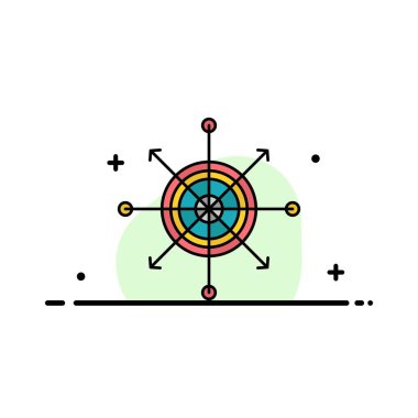 Odak, Yönetim Kurulu, Dart, Ok, Hedef İş Düz Hat Dolu Ico