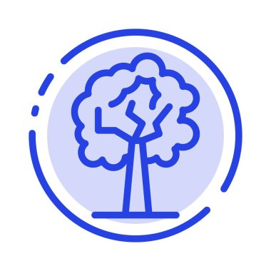 Ağaç, Bitki, Büyüme Mavi Noktalı Çizgi Hattı Simgesi