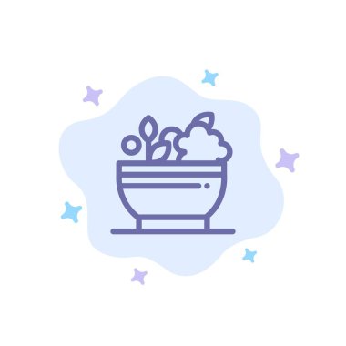 Bitkisel, Tıp, Doğal, Soyut Bulut Geri Kase Mavi Simge