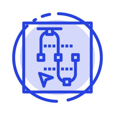 Fare, Ekran, Vektör, , Ok Mavi Noktalı Çizgi Simgesi