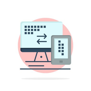 Bilgisayar, Monitör, Mobil, Hücre Soyut Daire Arka Plan Düz 