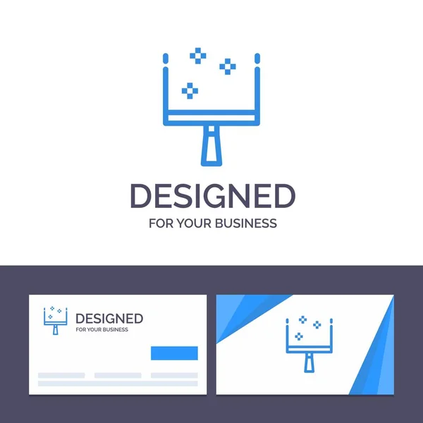 Modèle de carte de visite créative et logo Balai, Dustpan, Balayage V — Image vectorielle