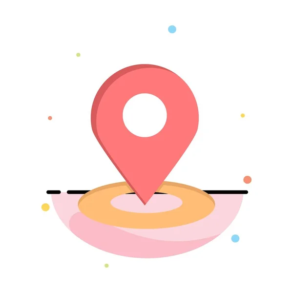 Localização, Mapa, Pin, Hotel Abstract Flat Color Icon Template —  Vetores de Stock