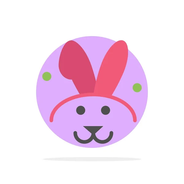 兔子, 复活节, 兔子抽象圆背景扁平的颜色图标 — 图库矢量图片