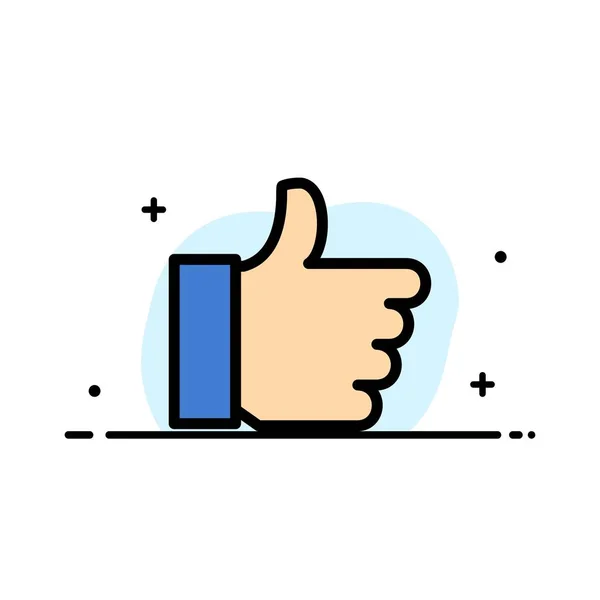 Hand, like, vote, love business flat line filled icon vektor ba — Stockvektor