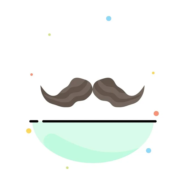 Mustasch, hipster, Movember, hane, män platt färg ikon vektor — Stock vektor