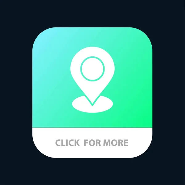 Emplacement, Carte, Marqueur, Pin Mobile App Button. Android et IOS Gl — Image vectorielle